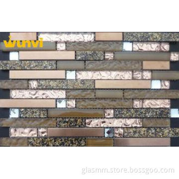 Abrasion - Resistant Strip Wavy Glass Mosaic Tile With Stai